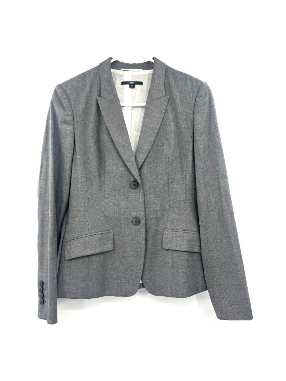 Hugo Boss Wool Blend Gray 2 Button Blazer Women's 4